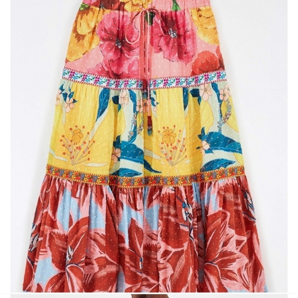 Farm Rio Mixed Garden Maxi Skirt Size  L (NWT) - Picture 3 of 7